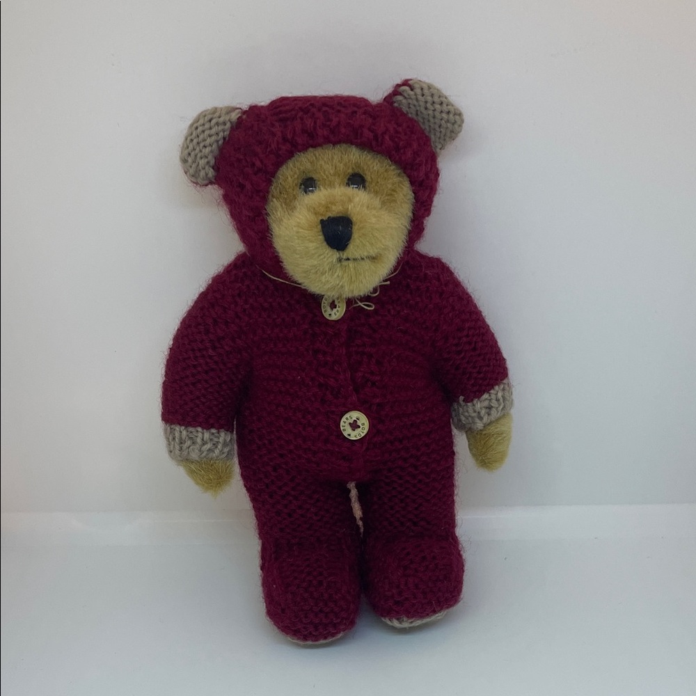 Boyds Bear- “Karla”- Plush Bear in Burgundy Knit Outfit - Kids